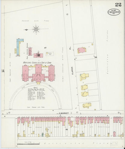 Sanborn Fire Insurance Map from Frederick, Frederick County, Maryland (1897), Sheet #0022 - Complete Map Set gallery image, historic Sanborn map, vintage wall art, Maryland Maryland