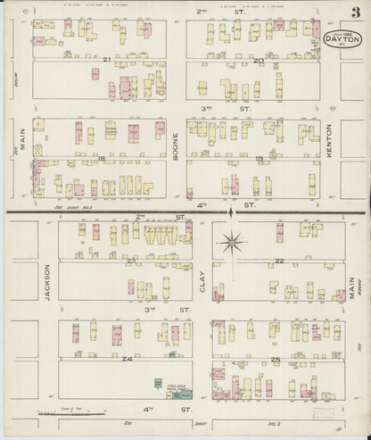 Sanborn Fire Insurance Map from Dayton, Campbell County, Kentucky (1886), Sheet #0003 - Complete Map Set gallery image, historic Sanborn map, vintage wall art, Kentucky Kentucky