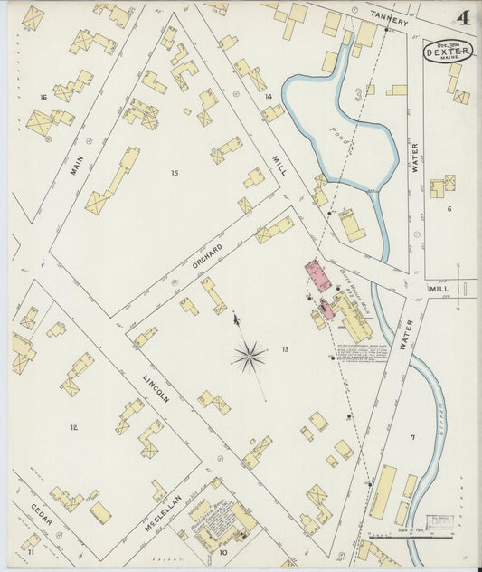 Sanborn Fire Insurance Map from Dexter, Penobscot County, Maine (1894), Sheet #0004 - Historic Sanborn Fire Insurance Map Print, vintage old map wall art, antique decor, genealogy gift, Maine Maine map