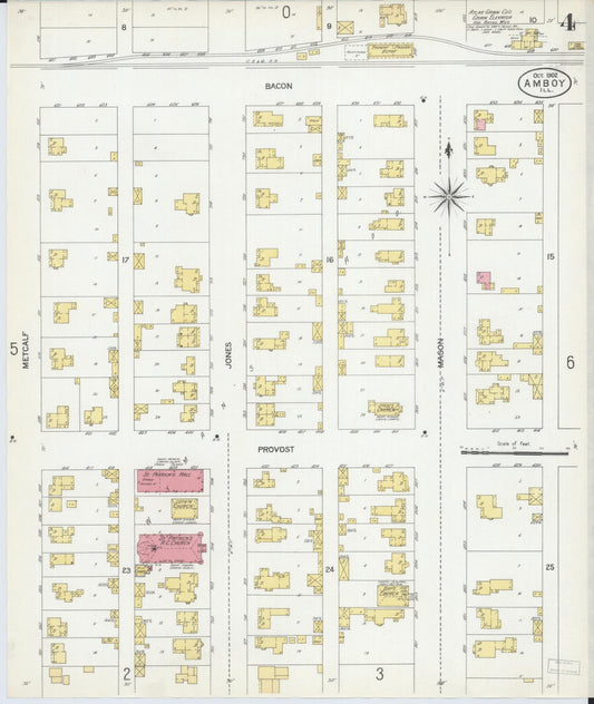 Sanborn Fire Insurance Map from Amboy, Lee County, Illinois (1902), Sheet #0004 - Historic Sanborn Fire Insurance Map Print, vintage old map wall art, antique decor, genealogy gift, Illinois Illinois map