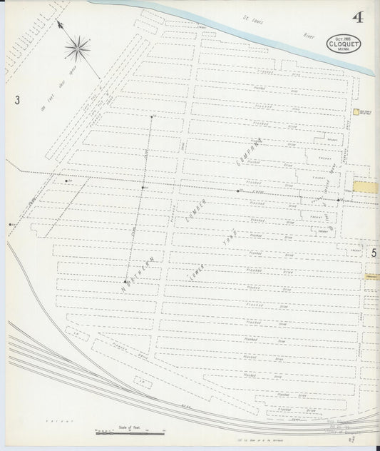 Sanborn Fire Insurance Map from Cloquet, Carlton County, Minnesota (1905), Sheet #0004 - Historic Sanborn Fire Insurance Map Print, vintage old map wall art, antique decor, genealogy gift, Minnesota Minnesota map