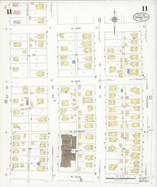 Sanborn Fire Insurance Map from Dodge City, Ford County, Kansas (1926), Sheet #0011 - Historic Sanborn Fire Insurance Map Print, vintage old map wall art, antique decor, genealogy gift, Kansas Kansas map