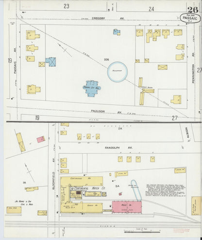 Sanborn Fire Insurance Map from Passaic, Passaic County, New Jersey (1899), Sheet #0026 - Complete Map Set gallery image, historic Sanborn map, vintage wall art, New Jersey New Jersey