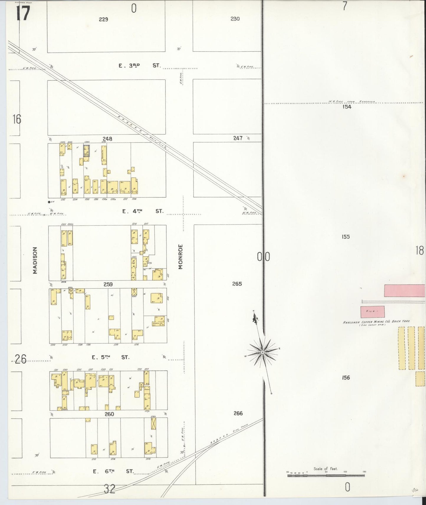 Sanborn Fire Insurance Map from Anaconda, Deer Lodge County, Montana (1903), Sheet #0017 - Historic Sanborn Fire Insurance Map Print, vintage old map wall art, antique decor, genealogy gift, Montana Montana map