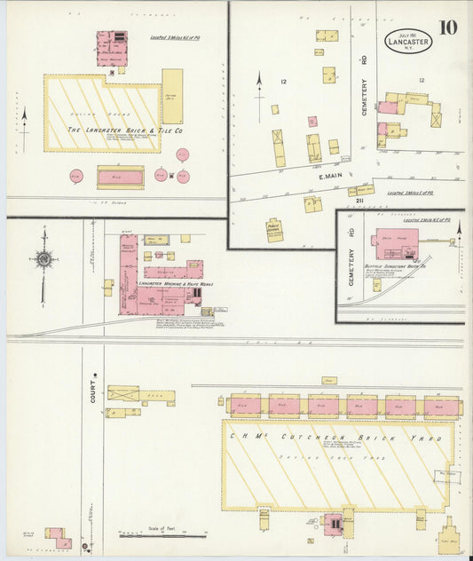 Sanborn Fire Insurance Map from Lancaster, Erie County, New York (1911), Sheet #0010 - Historic Sanborn Fire Insurance Map Print, vintage old map wall art, antique decor, genealogy gift, New York New York map