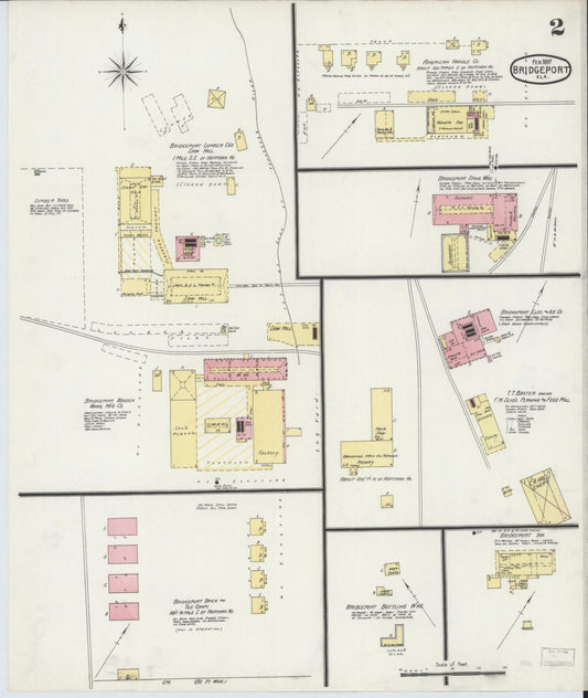 Sanborn Fire Insurance Map from Bridgeport, Jackson County, Alabama (1897), Sheet #0002 - Historic Sanborn Fire Insurance Map Print, vintage old map wall art, antique decor, genealogy gift, Alabama Alabama map