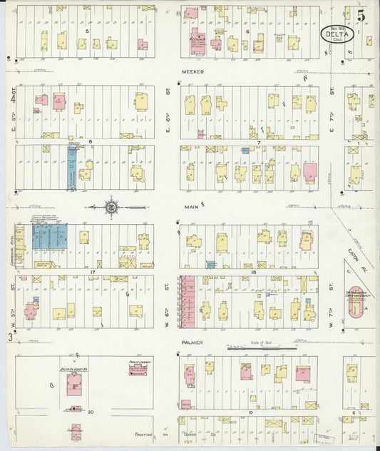 Sanborn Fire Insurance Map from Delta, Delta County, Colorado (1912), Sheet #0005 - Historic Sanborn Fire Insurance Map Print, vintage old map wall art, antique decor, genealogy gift, Colorado Colorado map