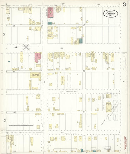 Sanborn Fire Insurance Map from Chino, San Bernardino County, California (1897), Sheet #0003 - Complete Map Set gallery image, historic Sanborn map, vintage wall art, California California