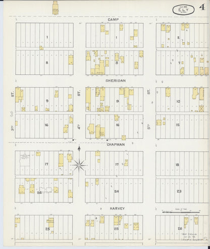 Sanborn Fire Insurance Map from Ely, Saint Louis County, Minnesota (1892), Sheet #0004 - Complete Map Set gallery image, historic Sanborn map, vintage wall art, Minnesota Minnesota