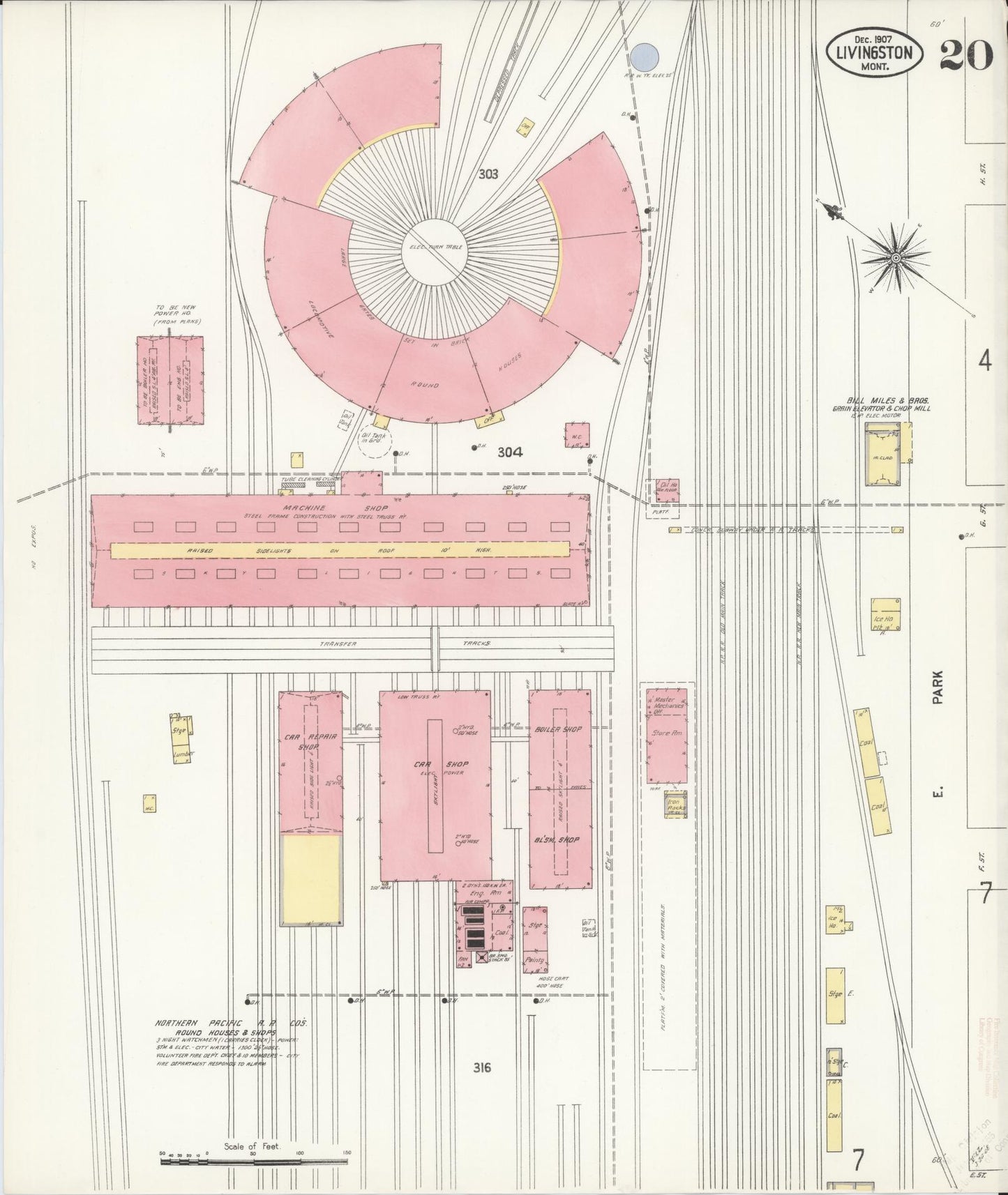 Sanborn Fire Insurance Map from Livingston, Park County, Montana (1907), Sheet #0020 - Complete Map Set gallery image, historic Sanborn map, vintage wall art, Montana Montana
