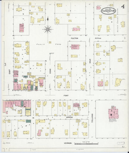 Sanborn Fire Insurance Map from Farmington, Fulton County, Illinois (1909), Sheet #0004 - Complete Map Set gallery image, historic Sanborn map, vintage wall art, Illinois Illinois
