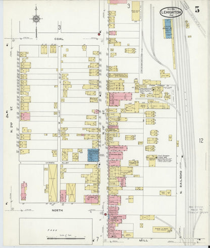 Sanborn Fire Insurance Map from Lehighton, Carbon County, Pennsylvania (1915), Sheet #0005 - Complete Map Set gallery image, historic Sanborn map, vintage wall art, Pennsylvania Pennsylvania
