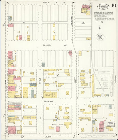 Sanborn Fire Insurance Map from Sheridan, Sheridan County, Wyoming (1903), Sheet #0010 - Complete Map Set gallery image, historic Sanborn map, vintage wall art, Wyoming Wyoming