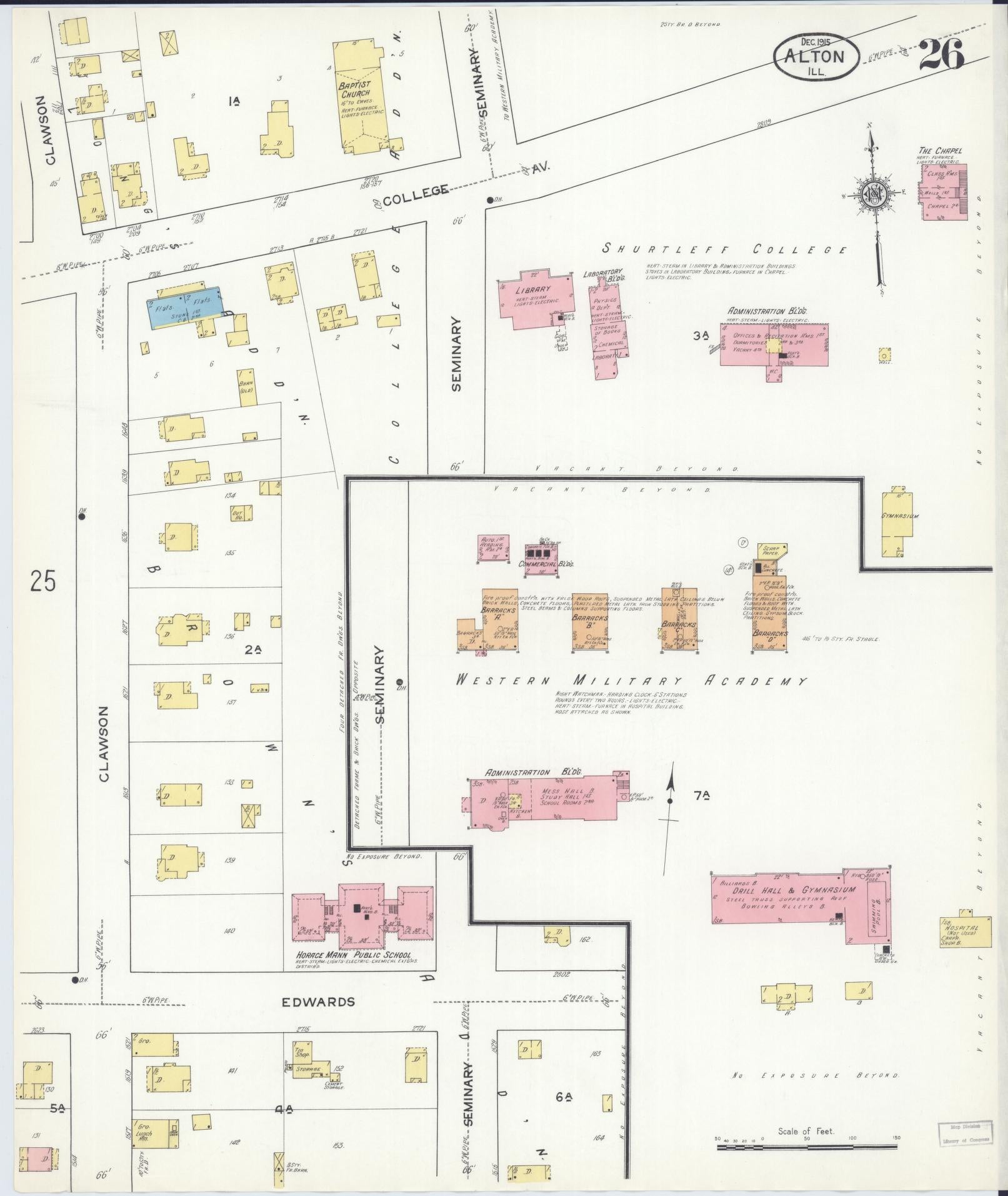 Sanborn Fire Insurance Map from Alton, Madison County, Illinois (1915), Sheet #0026 - Complete Map Set gallery image, historic Sanborn map, vintage wall art, Illinois Illinois