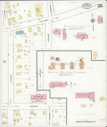 Sanborn Fire Insurance Map from Alton, Madison County, Illinois (1915), Sheet #0026 - Complete Map Set gallery image, historic Sanborn map, vintage wall art, Illinois Illinois