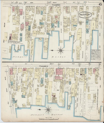 Sanborn Fire Insurance Map from Newport, Newport County, Rhode Island (1884), Sheet #0006 - Complete Map Set gallery image, historic Sanborn map, vintage wall art, Rhode Island Rhode Island