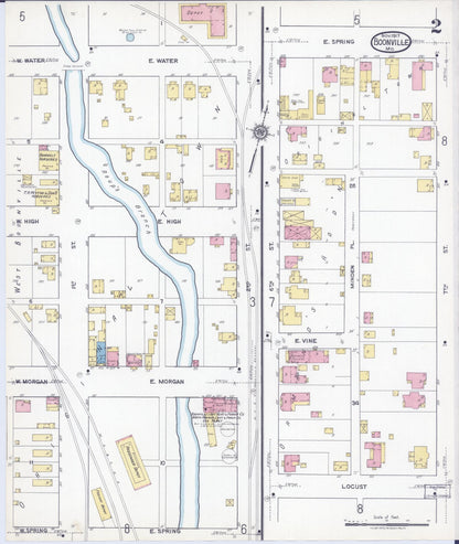 Sanborn Fire Insurance Map from Boonville, Cooper County, Missouri (1917), Sheet #0002 - Complete Map Set gallery image, historic Sanborn map, vintage wall art, Missouri Missouri