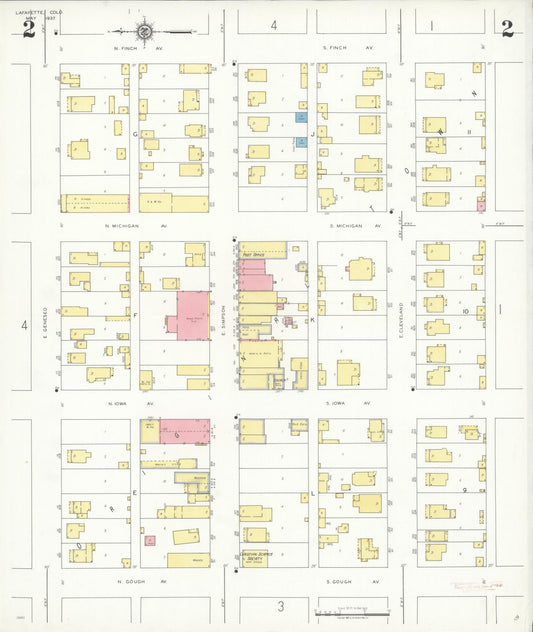 Sanborn Fire Insurance Map from Lafayette, Boulder County, Colorado (1937), Sheet #0002 - Historic Sanborn Fire Insurance Map Print, vintage old map wall art, antique decor, genealogy gift, Colorado Colorado map