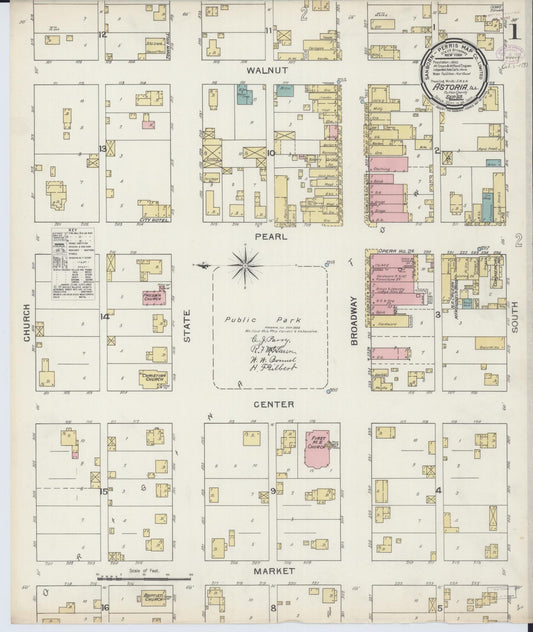 Sanborn Fire Insurance Map from Astoria, Fulton County, Illinois (1893), Sheet #0001 - Historic Sanborn Fire Insurance Map Print, vintage old map wall art, antique decor, genealogy gift, Illinois Illinois map