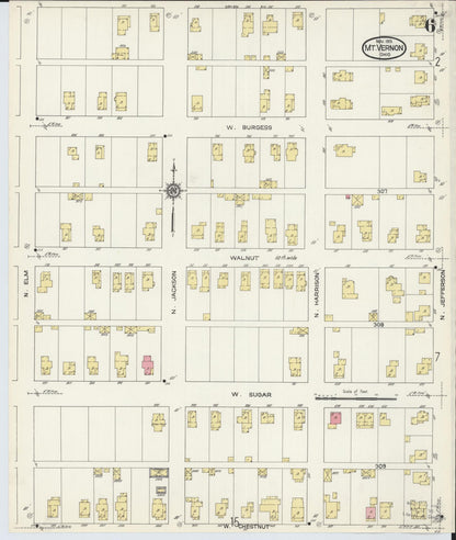 Sanborn Fire Insurance Map from Mount Vernon, Knox County, Ohio (1913), Sheet #0006 - Historic Sanborn Fire Insurance Map Print, vintage old map wall art, antique decor, genealogy gift, Ohio Ohio map