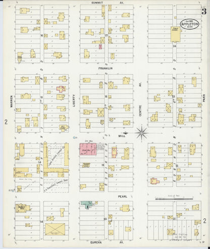 Sanborn Fire Insurance Map from Appleton, Swift County, Minnesota (1899), Sheet #0003 - Complete Map Set gallery image, historic Sanborn map, vintage wall art, Minnesota Minnesota