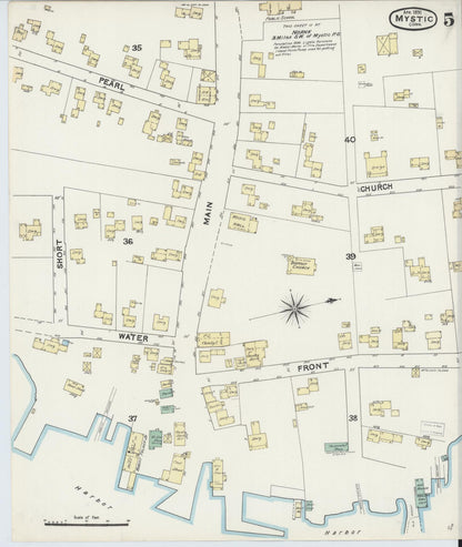 Sanborn Fire Insurance Map from Mystic, New London County, Connecticut (1891), Sheet #0005 - Complete Map Set gallery image, historic Sanborn map, vintage wall art, Connecticut Connecticut