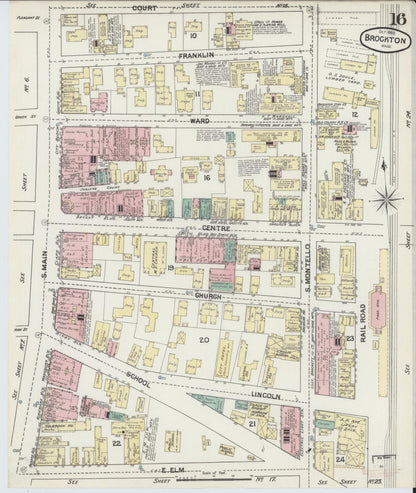 Sanborn Fire Insurance Map from Brockton, Plymouth County, Massachusetts (1889), Sheet #0016 - Complete Map Set gallery image, historic Sanborn map, vintage wall art, Massachusetts Massachusetts