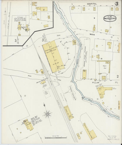 Sanborn Fire Insurance Map from Nacogdoches, Nacogdoches County, Texas (1896), Sheet #0003 - Complete Map Set gallery image, historic Sanborn map, vintage wall art, Texas Texas