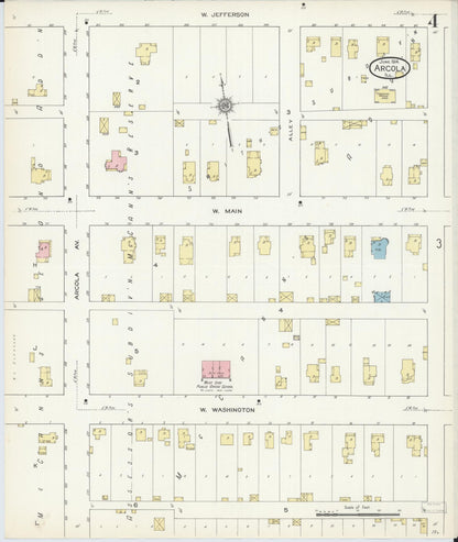 Sanborn Fire Insurance Map from Arcola, Douglas County, Illinois (1914), Sheet #0004 - Historic Sanborn Fire Insurance Map Print, vintage old map wall art, antique decor, genealogy gift, Illinois Illinois map