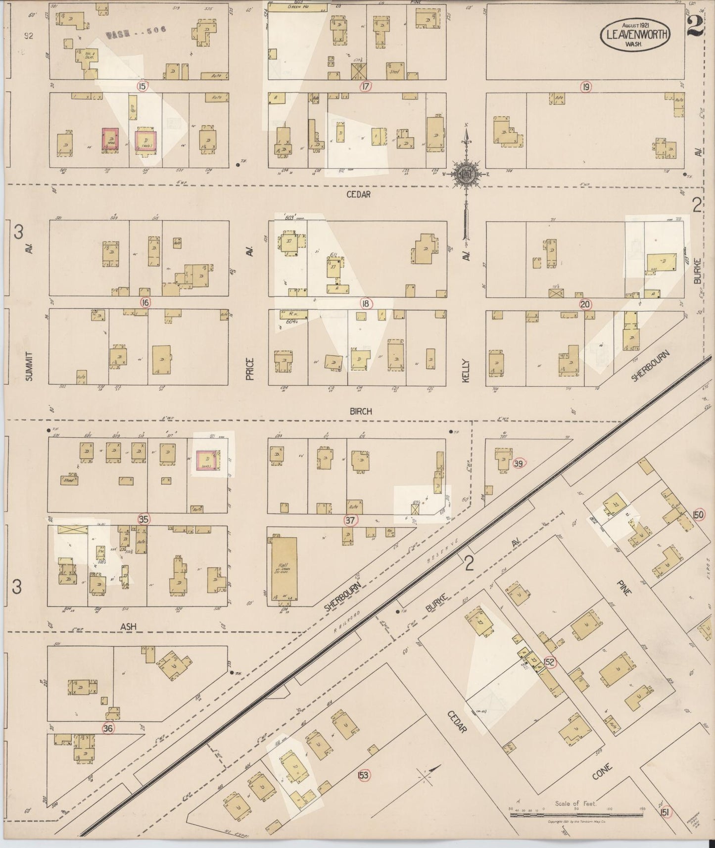 Sanborn Fire Insurance Map from Leavenworth, Chelan County, Washington (1931), Sheet #0002 - Complete Map Set gallery image, historic Sanborn map, vintage wall art, Washington Washington
