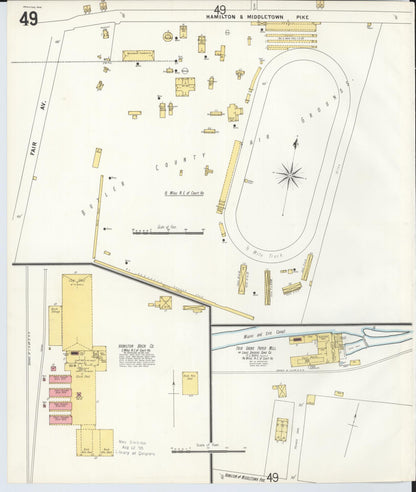 Sanborn Fire Insurance Map from Hamilton, Butler County, Ohio (1899), Sheet #0049 - Historic Sanborn Fire Insurance Map Print, vintage old map wall art, antique decor, genealogy gift, Ohio Ohio map