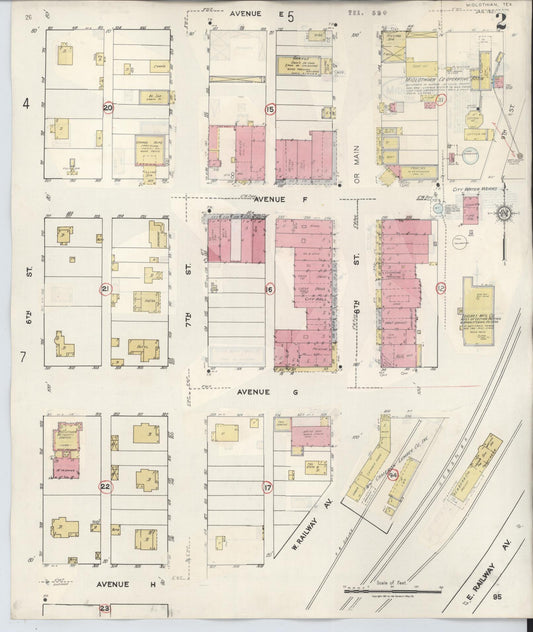 Sanborn Fire Insurance Map from Midlothian, Ellis County, Texas (1944), Sheet #0002 - Historic Sanborn Fire Insurance Map Print, vintage old map wall art, antique decor, genealogy gift, Texas Texas map