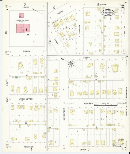 Sanborn Fire Insurance Map from Audubon, Audubon County, Iowa (1908), Sheet #0002 - Historic Sanborn Fire Insurance Map Print