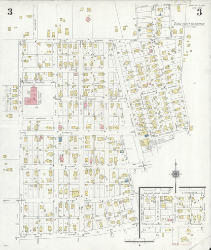 Sanborn Fire Insurance Map from Zionsville, Boone County, Indiana (1939), Sheet #0003 - Historic Sanborn Fire Insurance Map Print, vintage old map wall art, antique decor, genealogy gift, Indiana Indiana map