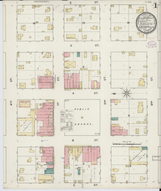 Sanborn Fire Insurance Map from Unionville, Putnam County, Missouri. (1893) – Historic Sanborn Fire Insurance Map Print