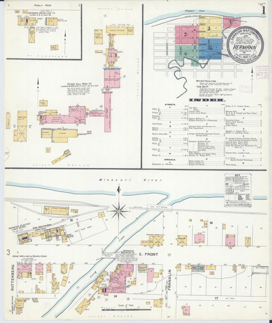 Sanborn Fire Insurance Map from Hermann, Gasconade County, Missouri. (1908) – Historic Sanborn Fire Insurance Map Print
