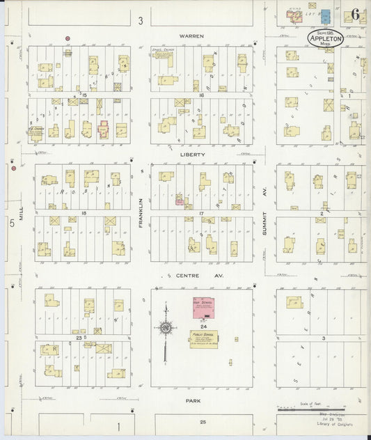 Sanborn Fire Insurance Map from Appleton, Swift County, Minnesota (1915), Sheet #0006 - Historic Sanborn Fire Insurance Map Print, vintage old map wall art, antique decor, genealogy gift, Minnesota Minnesota map