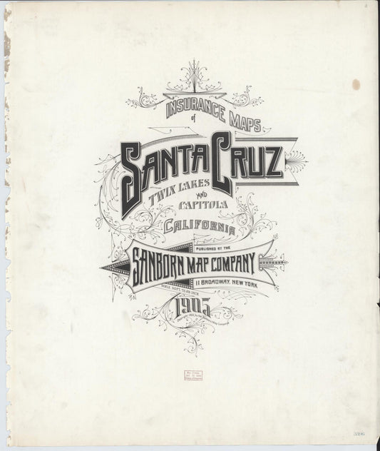 Sanborn Fire Insurance Map from Santa Cruz, Santa Cruz County, California. (1905) – Historic Sanborn Fire Insurance Map Print