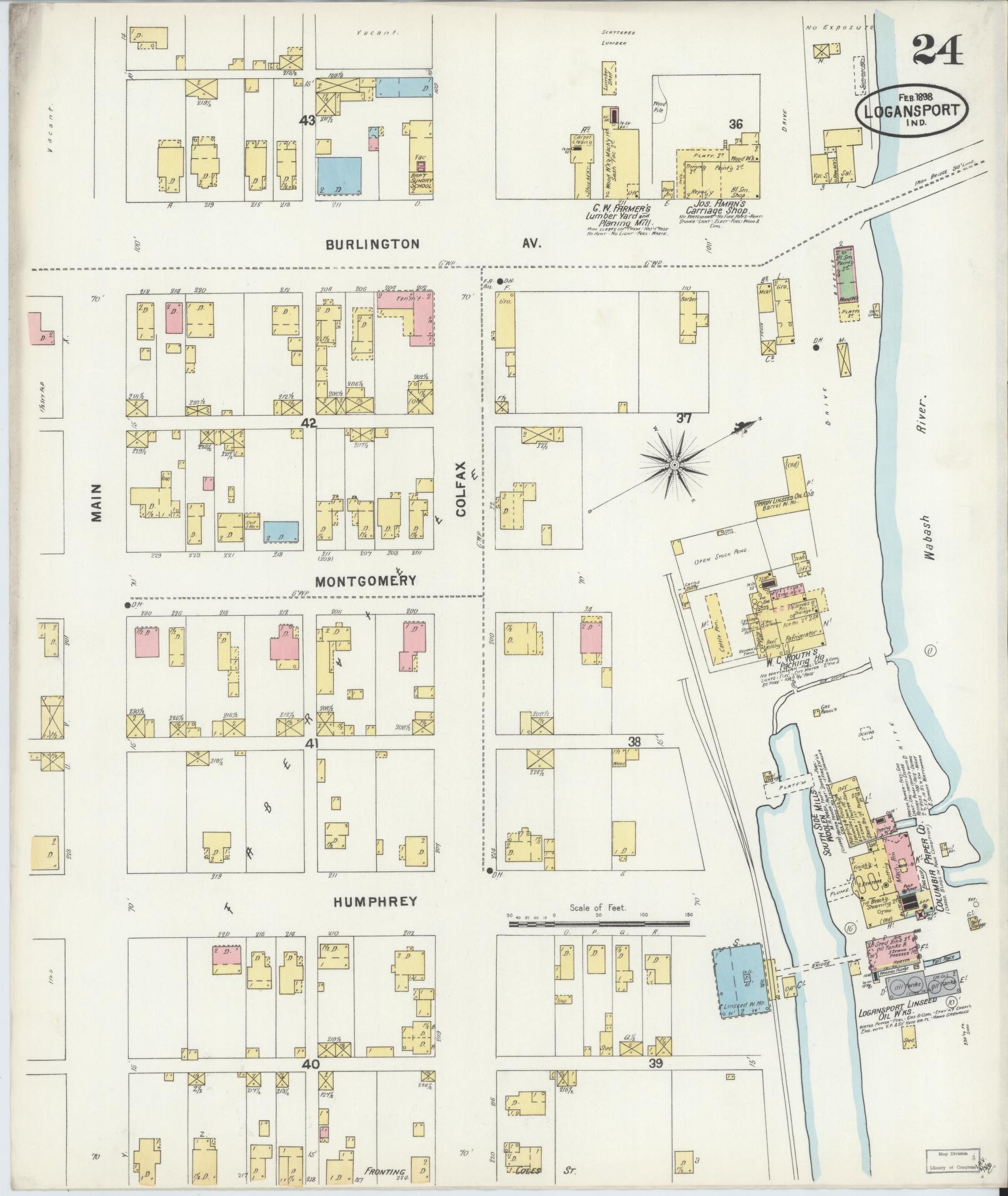 Sanborn Fire Insurance Map from Logansport, Cass County, Indiana (1898), Sheet #0024 - Complete Map Set gallery image, historic Sanborn map, vintage wall art, Indiana Indiana