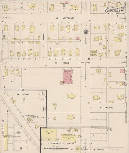 Sanborn Fire Insurance Map from Mount Pulaski, Logan County, Illinois (1922), Sheet #0002 - Complete Map Set gallery image, historic Sanborn map, vintage wall art, Illinois Illinois