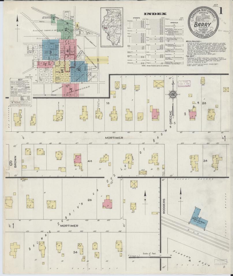 Sanborn Fire Insurance Map from Barry, Pike County, Illinois. (1913) – Map View