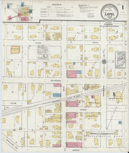 Sanborn Fire Insurance Map from Lapel, Madison County, Indiana (1918), Sheet #0001 - Historic Sanborn Fire Insurance Map Print, vintage old map wall art, antique decor, genealogy gift, Indiana Indiana map