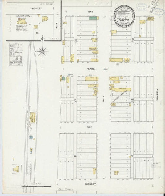 Sanborn Fire Insurance Map from Dover, Kingfisher County, Oklahoma (1898), Sheet #0001 - Historic Sanborn Fire Insurance Map Print, vintage old map wall art, antique decor, genealogy gift, Oklahoma Oklahoma map