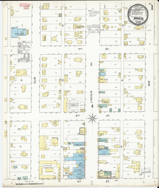 Sanborn Fire Insurance Map from Wamego, Pottawatomie County, Kansas (1892), Sheet #0001 - Historic Sanborn Fire Insurance Map Print, vintage old map wall art, antique decor, genealogy gift, Kansas Kansas map