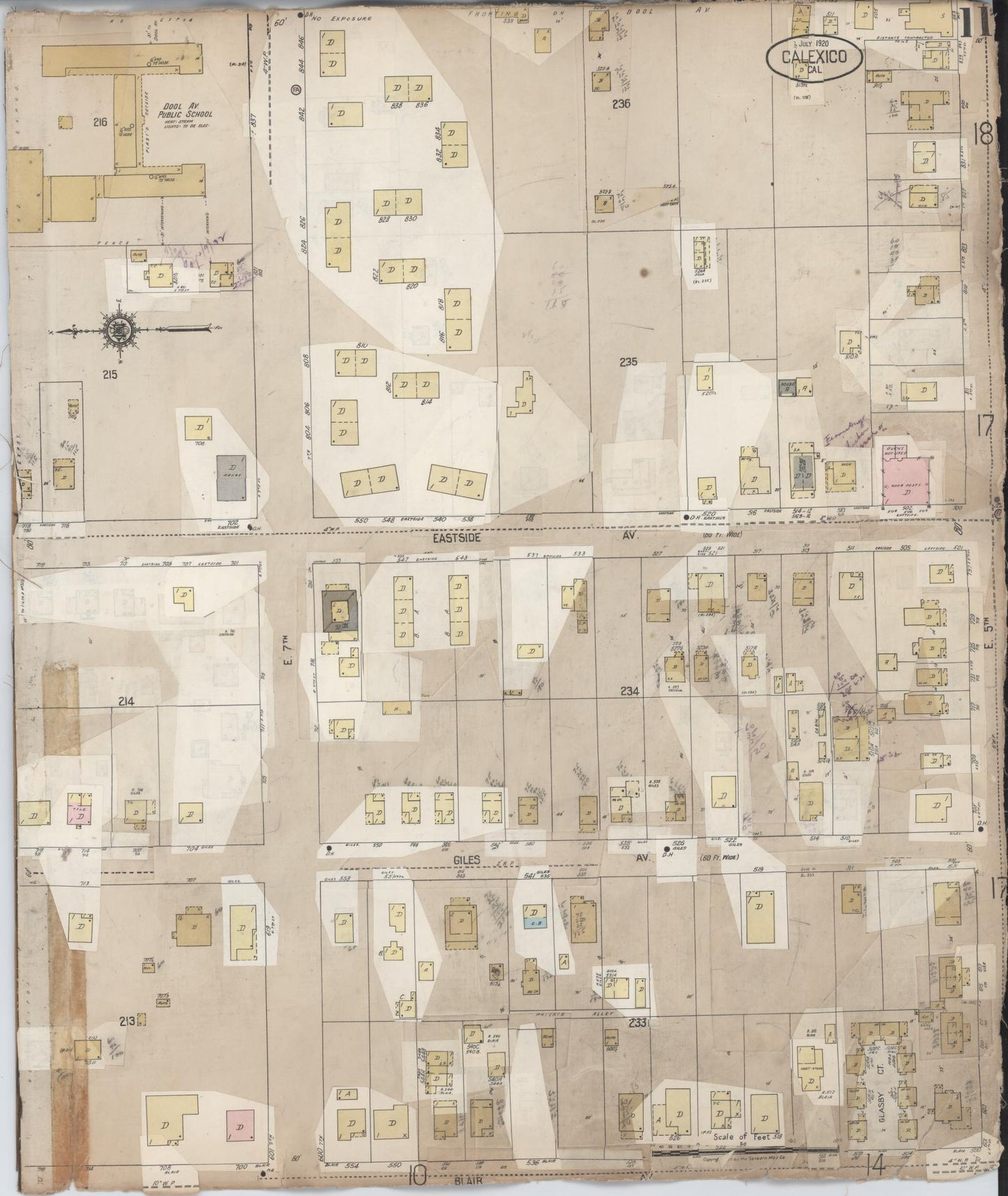 Sanborn Fire Insurance Map from Calexico, Imperial County, California (1956), Sheet #0011 - Complete Map Set gallery image, historic Sanborn map, vintage wall art, California California