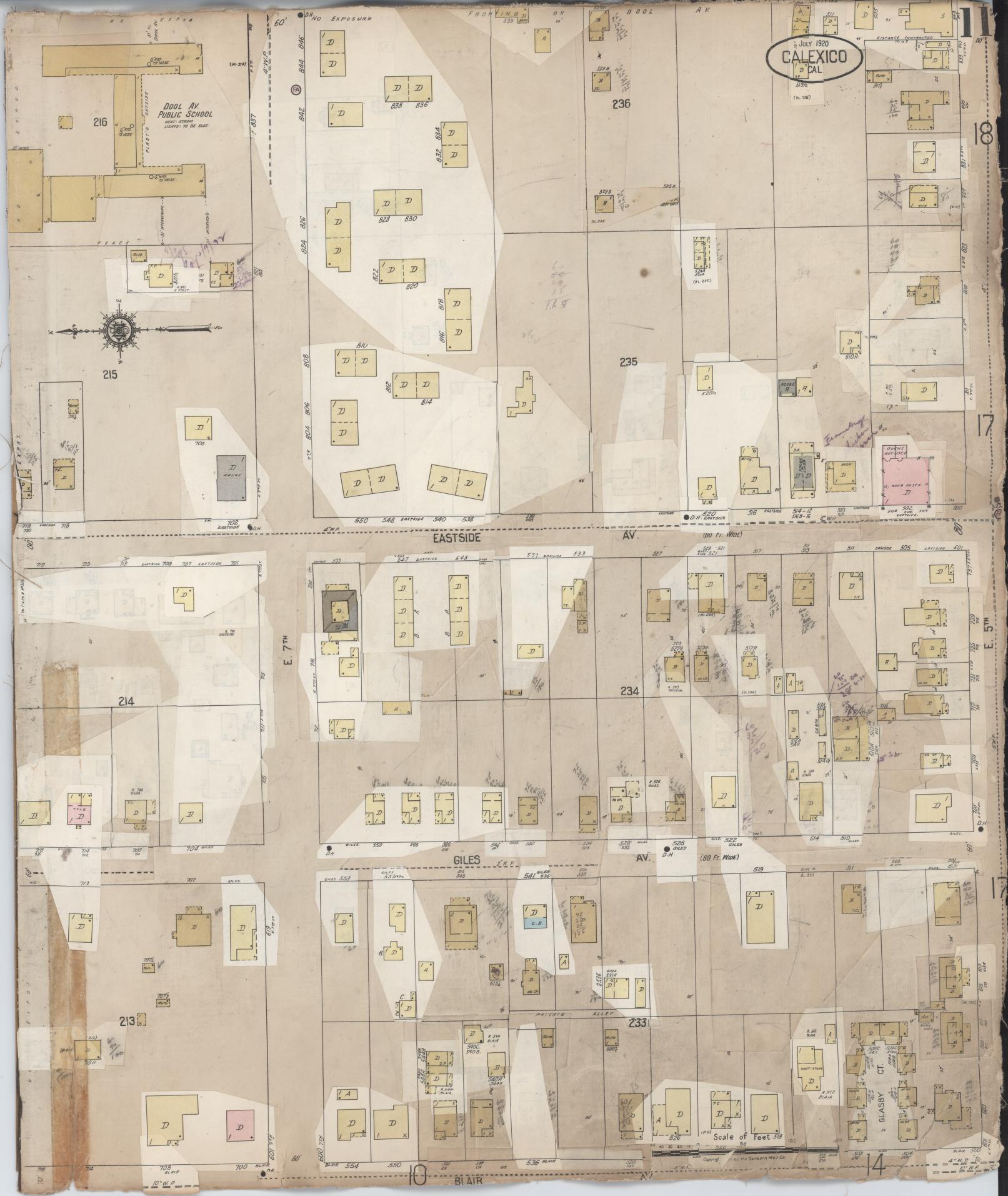 Sanborn Fire Insurance Map from Calexico, Imperial County, California (1956), Sheet #0011 - Complete Map Set gallery image, historic Sanborn map, vintage wall art, California California