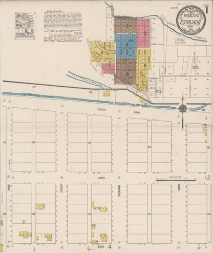 Sanborn Fire Insurance Map from Estacada, Clackamas County, Oregon (1922), Sheet #0001 - Complete Map Set gallery image, historic Sanborn map, vintage wall art, Oregon Oregon