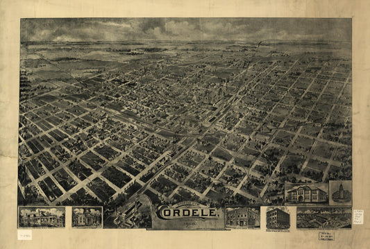 Birds eye view Cordele, Georgia 1908. (1908) – Historic Bird’s-Eye View Panorama Print