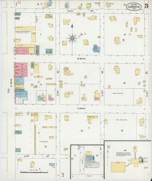 Sanborn Fire Insurance Map from Comanche, Comanche County, Texas (1902), Sheet #0003 - Historic Sanborn Fire Insurance Map Print, vintage old map wall art, antique decor, genealogy gift, Texas Texas map