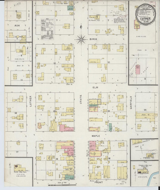 Sanborn Fire Insurance Map from Luther, Lake County, Michigan (1894), Sheet #0001 - Historic Sanborn Fire Insurance Map Print, vintage old map wall art, antique decor, genealogy gift, Michigan Michigan map